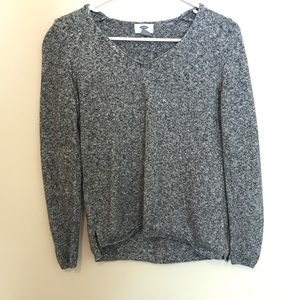 Black and white knitted sweater